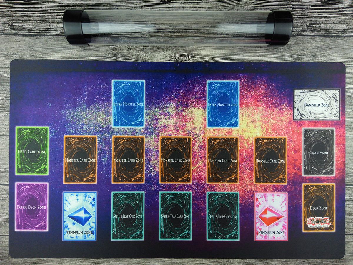 Yu-Gi-Oh 2-Player Master Rule 4 Link Zones custom Playmat TCG Mat New Design 