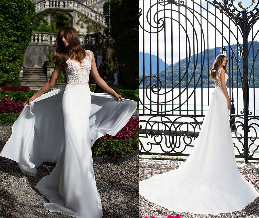 detachable train wedding skirt