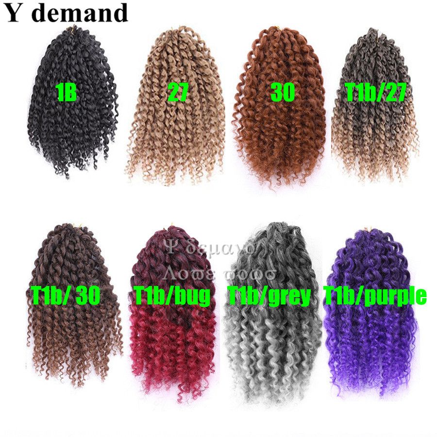 2020 Ombre Twist Crochet Braids Short Hair 8 Malibobo Synthetic