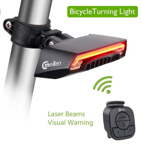 Cola Meilan X5 inalámbrica posterior de la bici de la bicicleta de la lámpara de luz láser USB recargable 