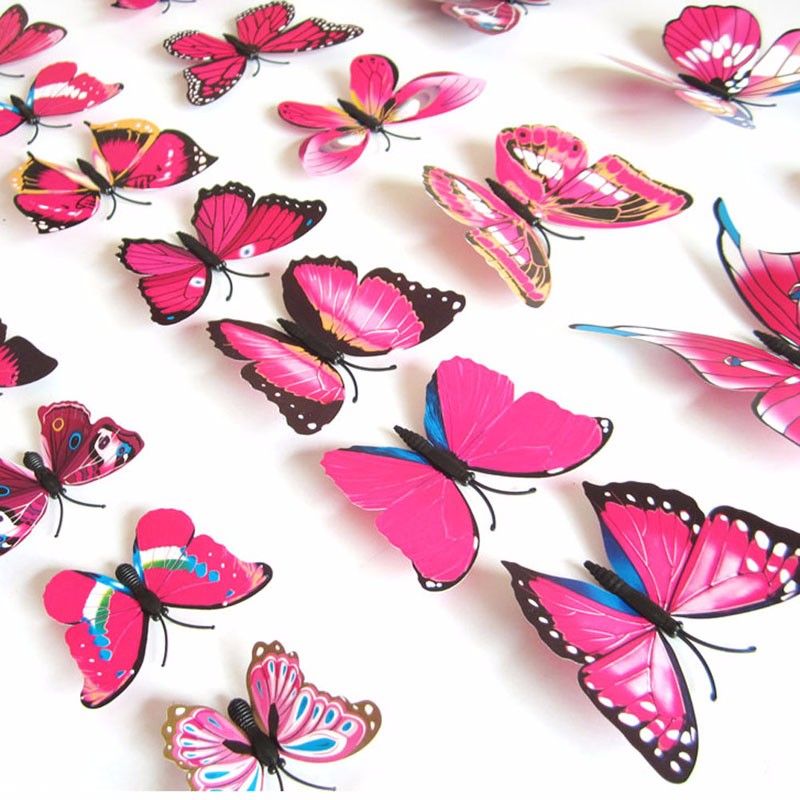 Stickers Muraux Papillons Fluorescents - 25 Autocollants 3D Phosphorescents - Pour Chambre Enfant, Décoration Nocturne
