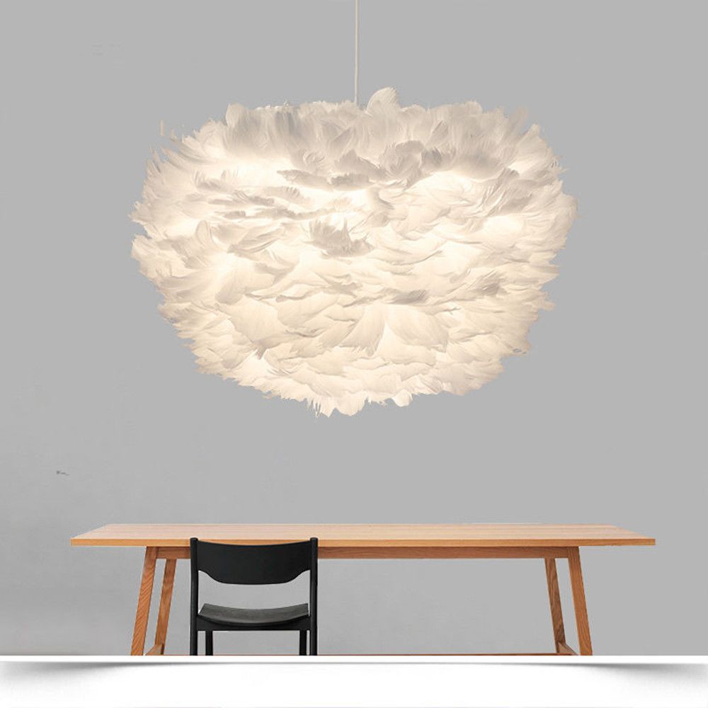Nordic Lantern Nest Feather Ceiling Chandelier Pendant Lamp DropLight Cafe Store 