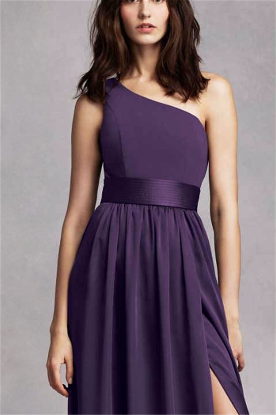 Vera wang one shoulder dress with hot sale satin sash