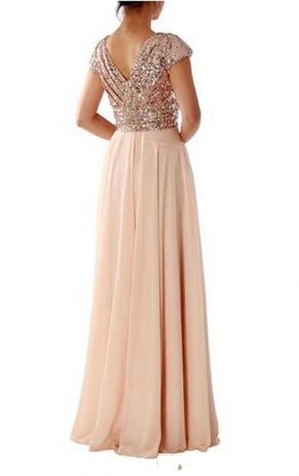 robe sequins rose