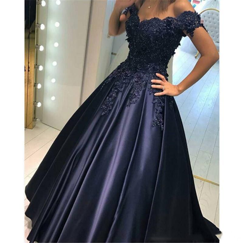 navy blue wedding gown