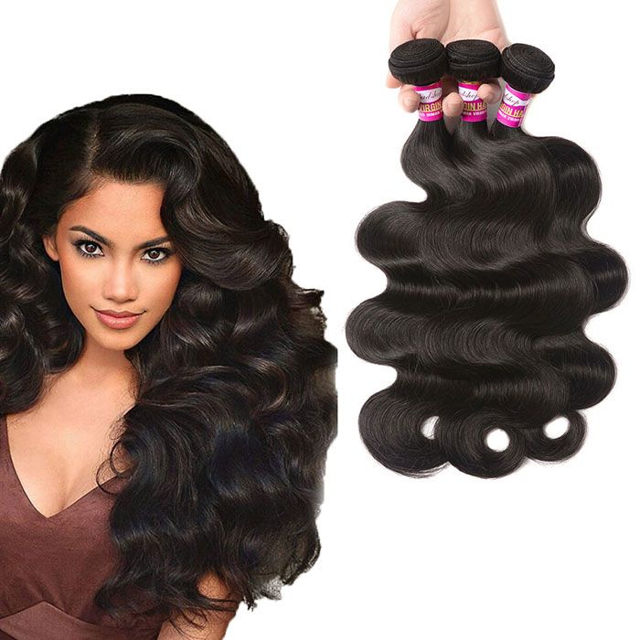 Lovely Angle Body Wave Human Hair Weave Bundles Natural Color Hair