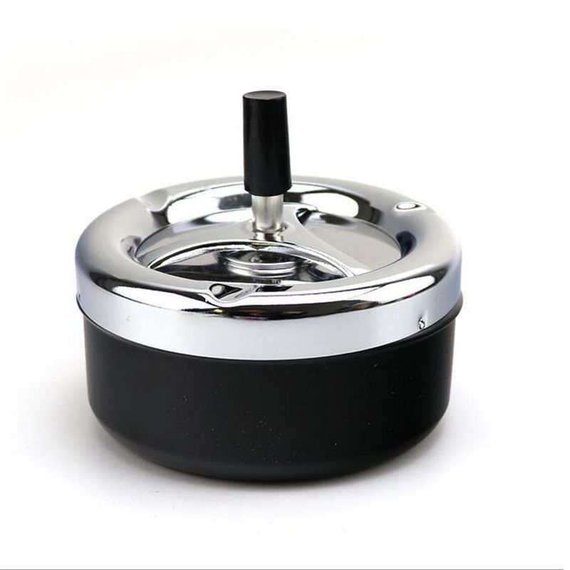Spinning Ashtray with Lid Push Down Stainless Steel Ash Tray with for Indoor or Outdoor Use Navy Style White Spinning Ashtray with Lid Push Down Stainless Steel Ash Tray with for Indoor or Outdoor Use Navy Style White