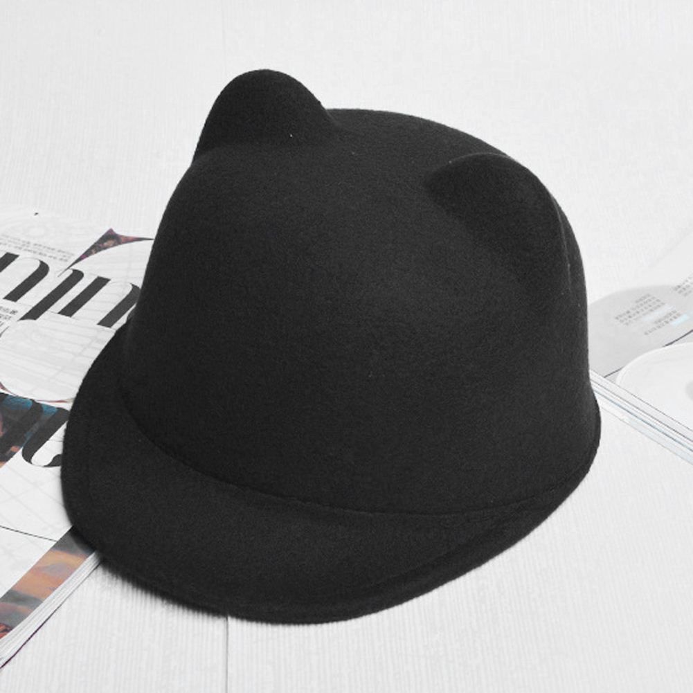 Acquista Cappello Bombetta Fedora Carino Gattino Orecchie Di Gatto Lana Da  Bowling Derby Berretto 4solid Colore Accessori Abbigliamento Donna  Spedizione DM # 6 A 6,98 € Dal Nonion | DHgate Italy
