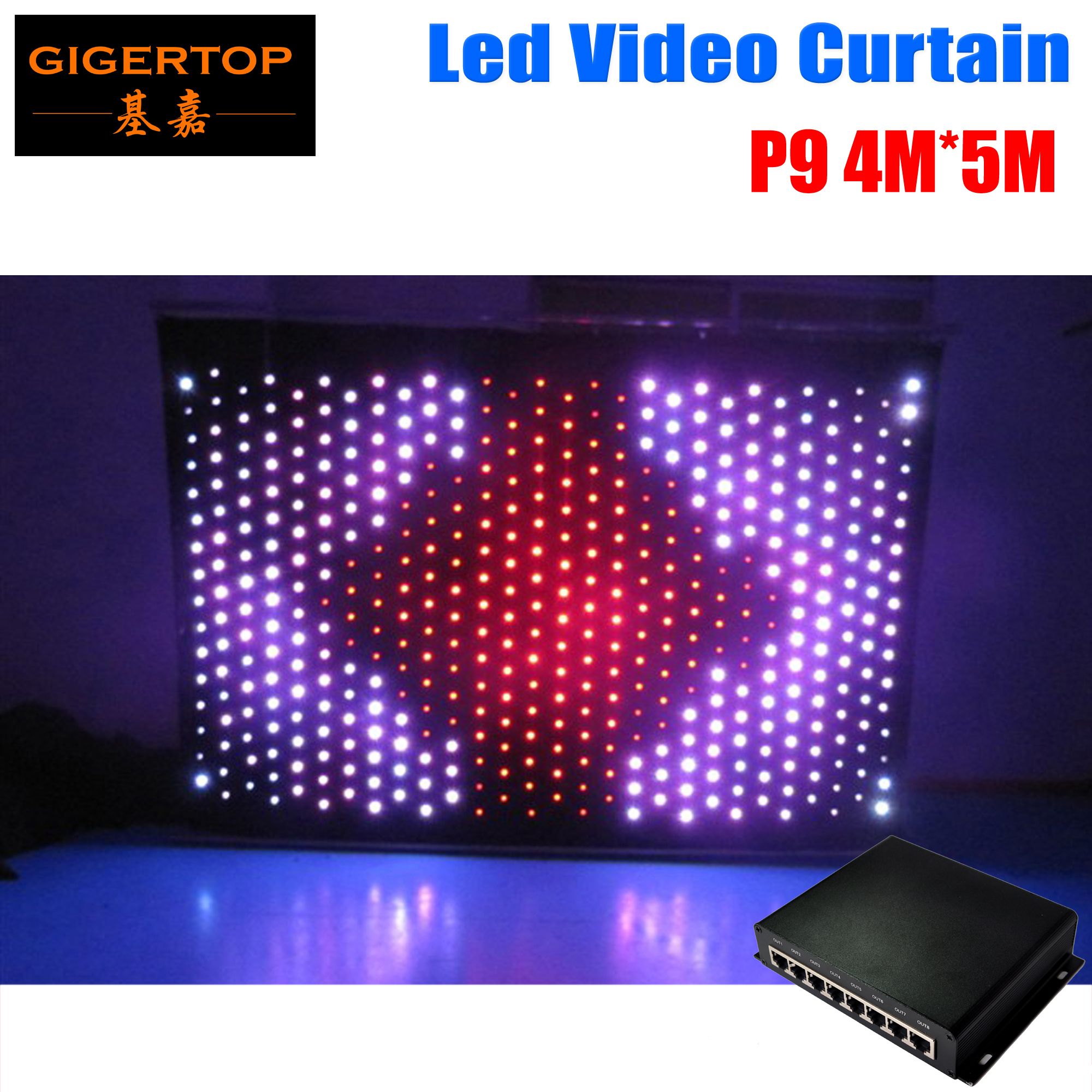 P9 4m 5m Pc Mode Led Video Curtain Dj Stage Background With Online