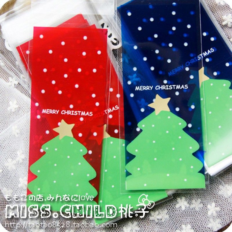 Wholesale 7 16 3 5cm Red And Blue Christmas Tree Cookie And Candy Opp Packing Bags Self Adhesive Seal Diy Gift Packaging Bag Bz148 Pink Christmas Wrapping Paper Pink Gift Wrapping Paper From Sophine08 11 43