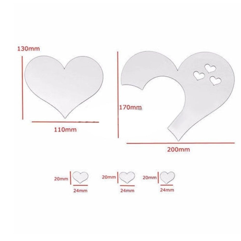 3D Home Art Mirror Wall Sticker Love Hearts//Lip Room Decal Mural Decor FO