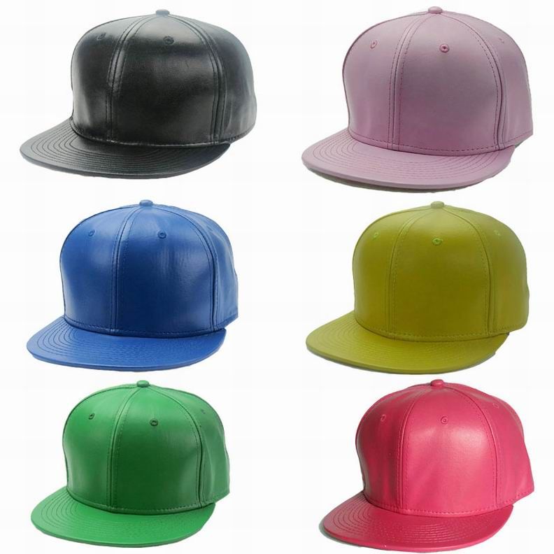 BASEBALL CAP PLAIN WHITE LEATHER STRAP ADJUSTABLE BASEBALL HAT
