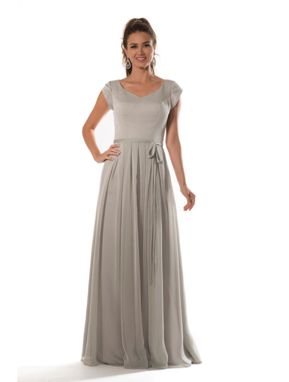 silver modest dress