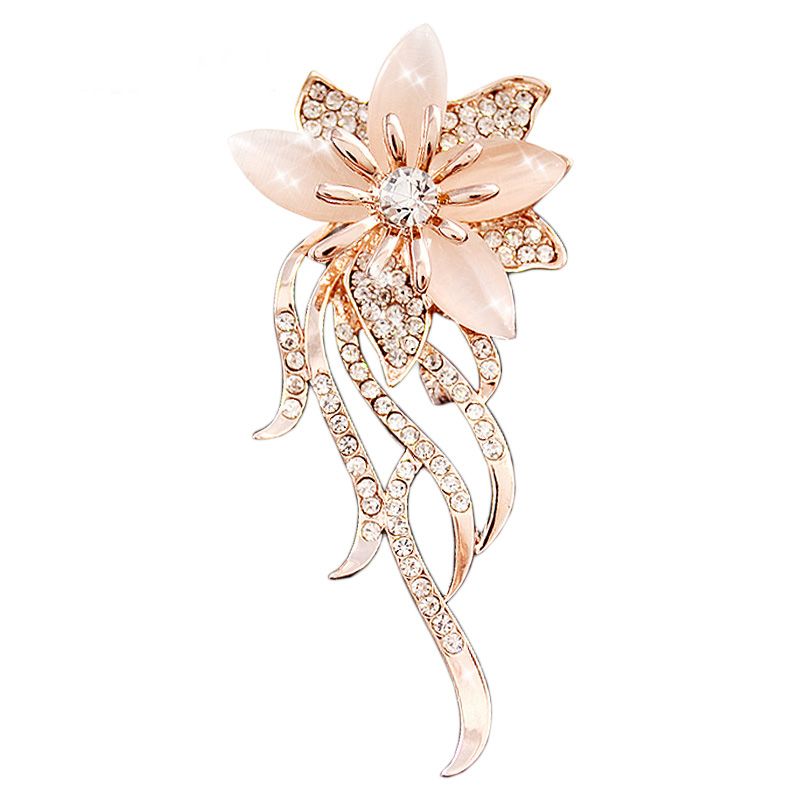 Brooch Flower Pearl Rhinestone Gold Plated Brooch FREE GIFT BAG