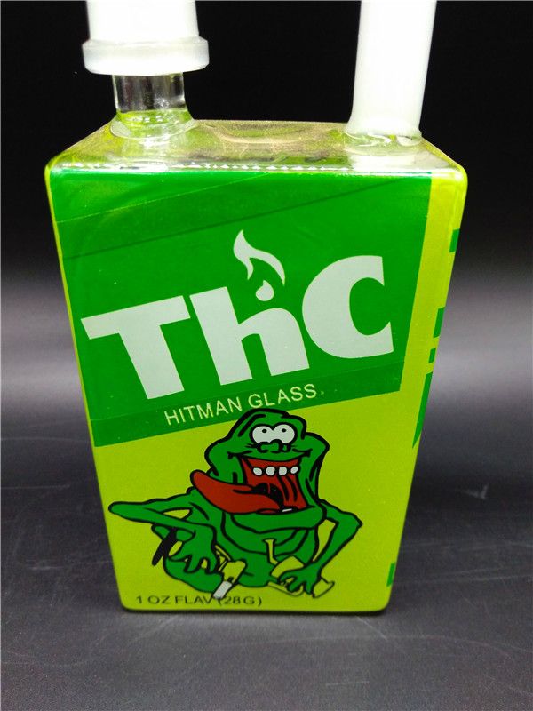 NEW Liquid Sci Glass Bong Juice Box Themed Dab Oil Rigs Beaker Bongs