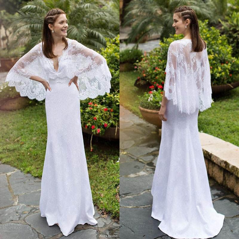 batwing sleeve wedding dress