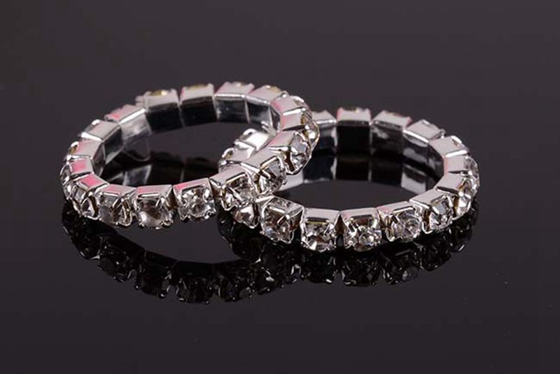 Crystal Rhinestone Gold Finger Rings For Women Adjustable