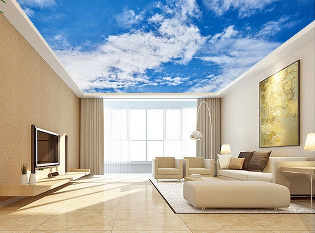 Hd Blue Sky And White Clouds Photo Wallpaper 3d Sky Ceiling