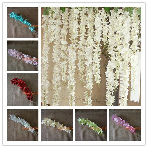 Hydrangea Wisteria Vine Rattan Flowers Artificial Flower Floral Garland Wreath Hydrangea Wisteria Vine Rattan Flowers Artificial Flower Floral Garland Wreath