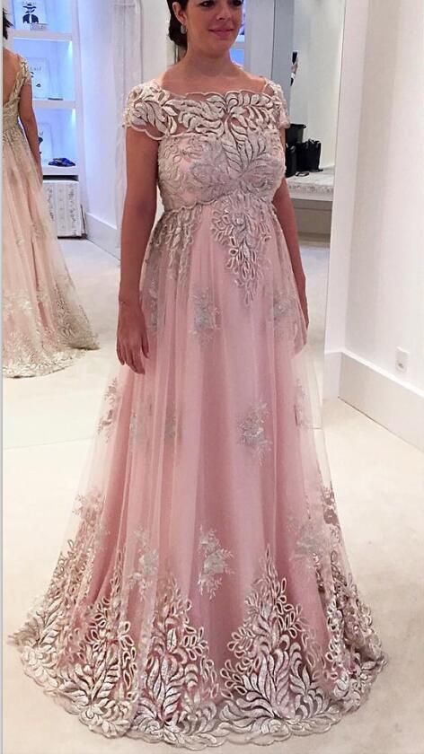 plus size pink formal gowns