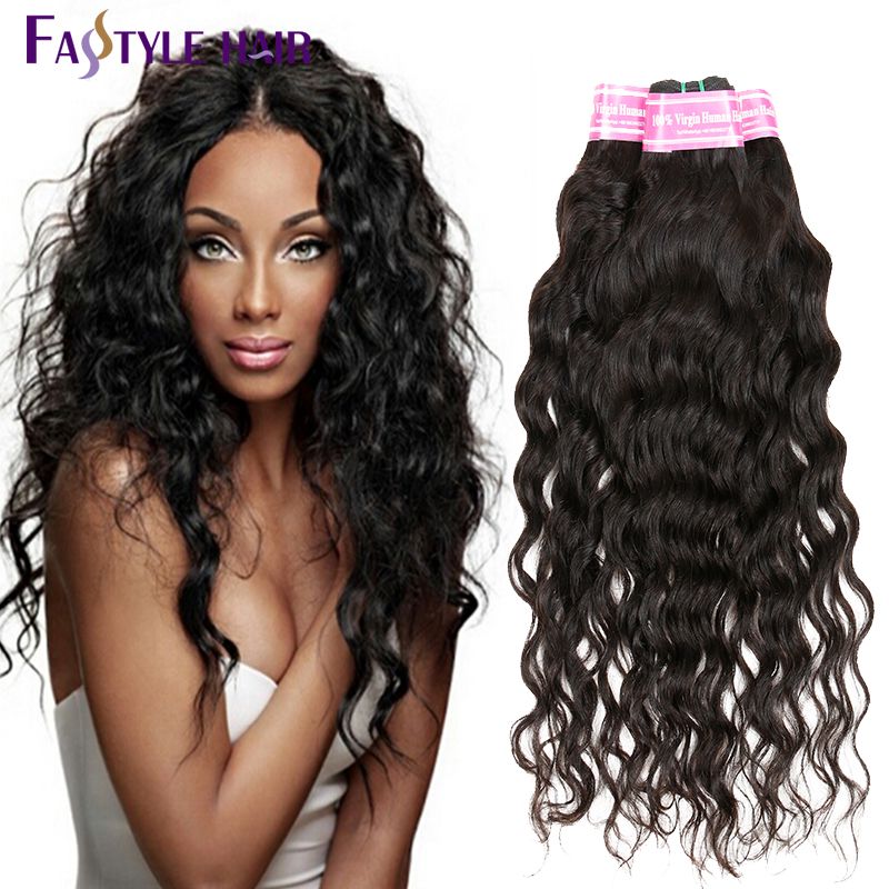 Fastyle Brazilian Natural Wave Hair Extensions Natural Black