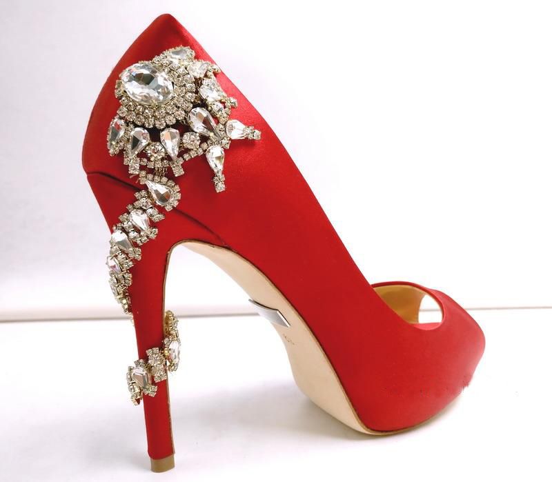 red and white wedding shoes