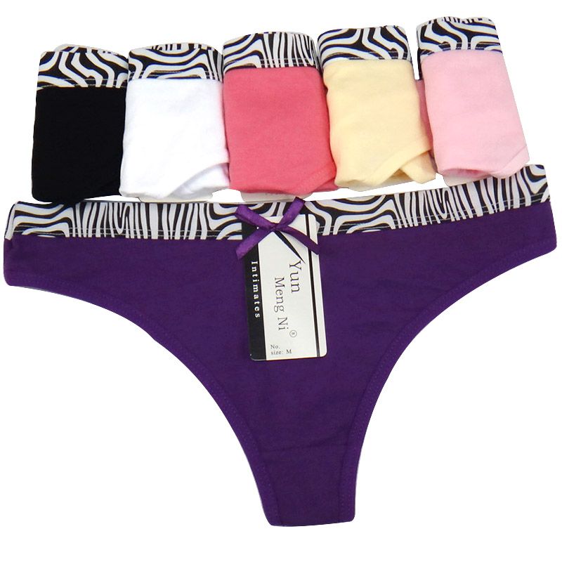 Zebra Printing Sexy Panties Cotton G String Thongs Ladies