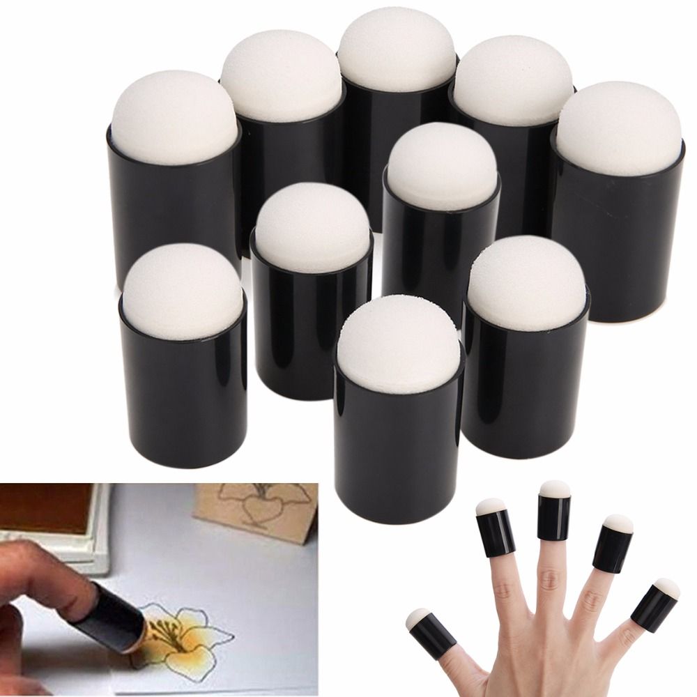 5 Pieces Finger Sponge Daubers Painting Ink Stamping Chalk Kids Art Crafts Tools
