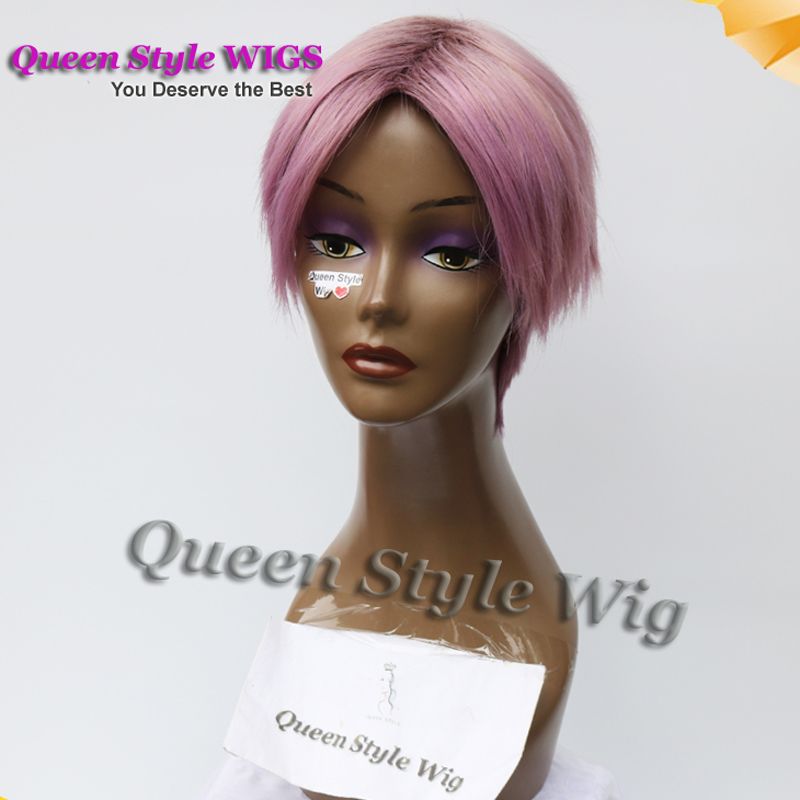 Short Pixie Cut Free Part Hair Wig Man Anime Wig Dark Root Ombre