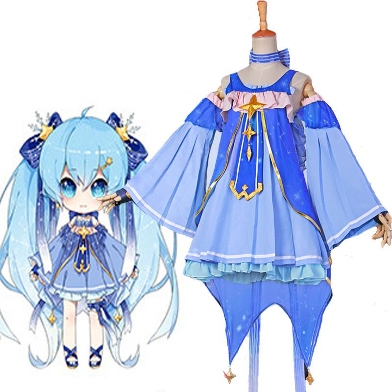 Malidaike Anime Vocaloid Snow Miku Hatsune Star Princess Dress Outfit Cosplay Costume Very Nice Design Halloween Costume Couples Halloween Costumes From Malidaike 96 44 Dhgate Com