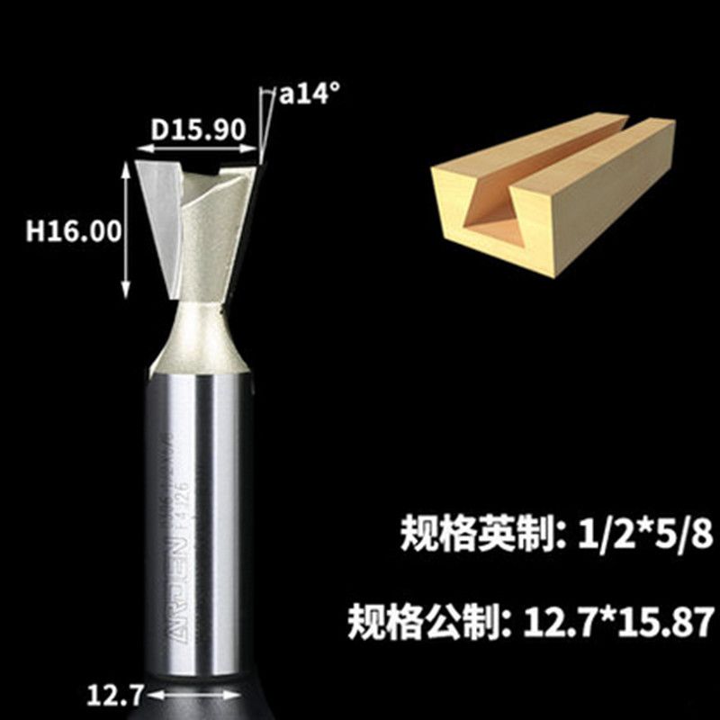 WSOOX Set 5 Frese A Coda Di Rondine - Per Legno Con Codolo 8mm