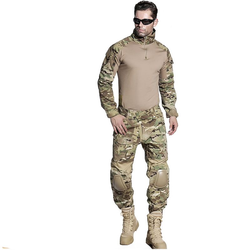 SGOYH Combinaison Uniforme de Costume de Camouflage Chasse Paintball Tir BDU Tactical Airsoft Chemises et Pantalons
