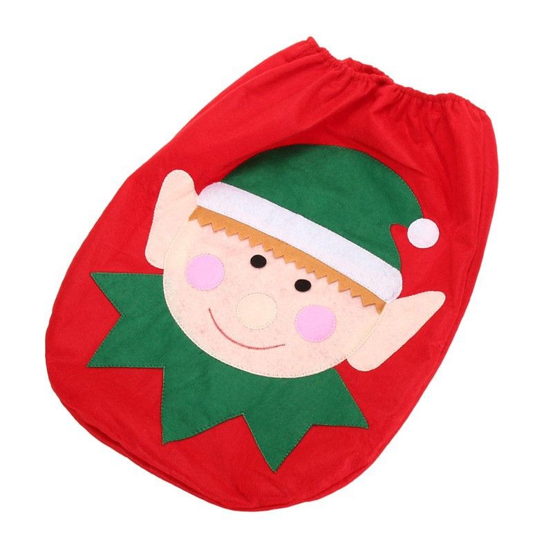 2017 Cartoon Elf Toilet Seat Cover Christmas Decorations Pad Water Tank Rug Santa Bathroom