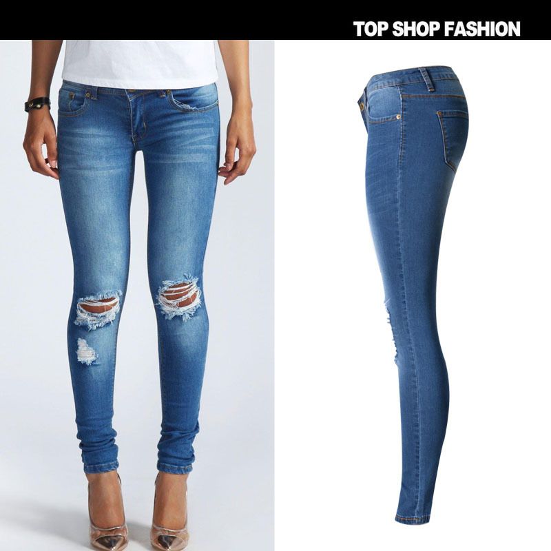 Compra Estilo Europeo Y Americano Mujeres Jeans Delgado Lápiz Pantalones  Vaqueros Elásticos Femeninas De La Manera Agujero Pantalones Era Delgada #  SL018 Barato | Entrega Rápida Y Calidad | Es.Dhgate