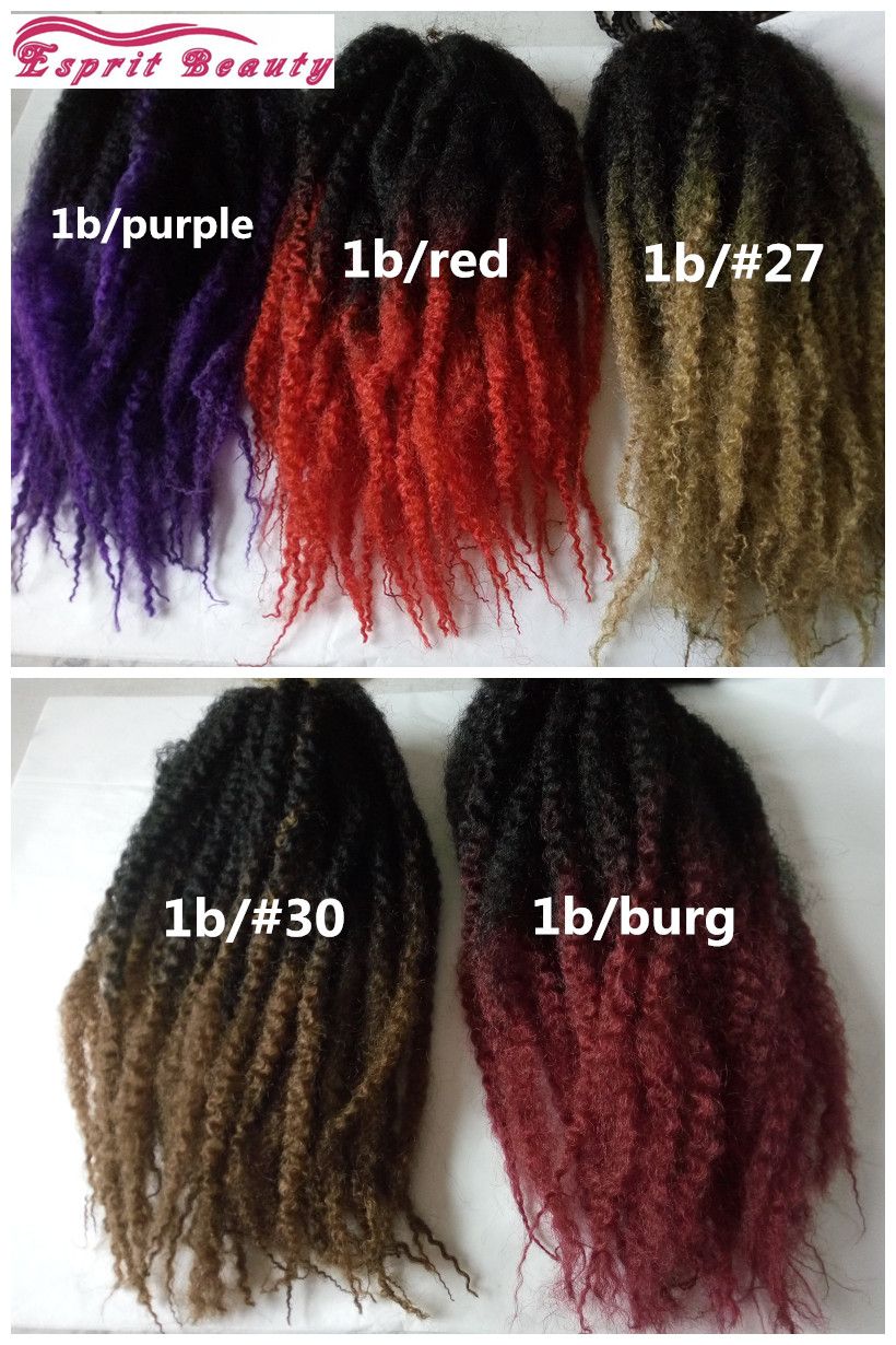 Acheter 20 Dip Dye Ombre Color Synthetic Marley Braids Cheveux