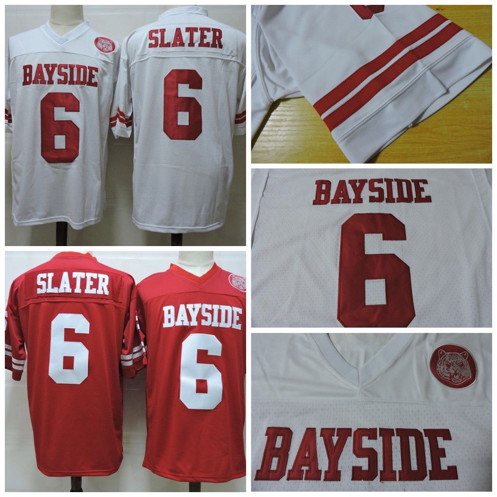 2021 Cheap Mens Red Saved By The Bell Movie Jersey White Stitched 6 AC