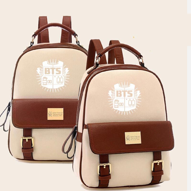 BTS Mochila Mochilas de cuero juvenil alta calidad adolescentes, niñas, mujeres, mochila escolar
