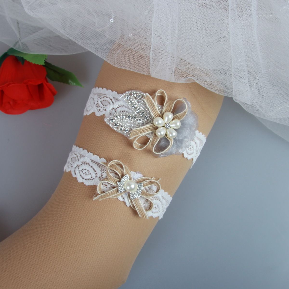 lace garters for wedding day