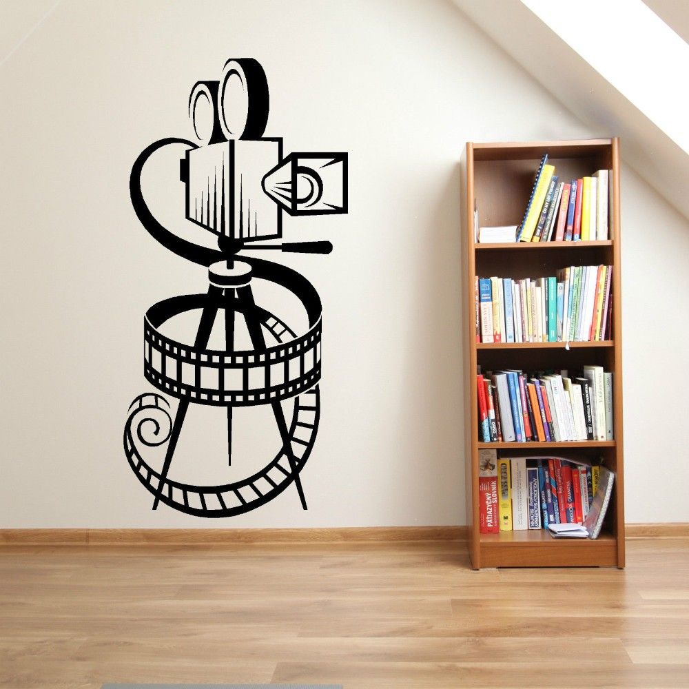 Art Design Movie Camera Film Reel Wall Sticker Home Art Decor