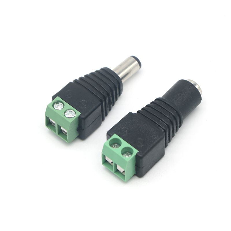 Wholesale Male Female 5.5 x 2.1mm DC Power Plug Jack Adapter Wire Connector
