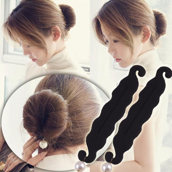 Simulated Pearl Sponge Hair Styling Donut Bun Maker Magic Easy