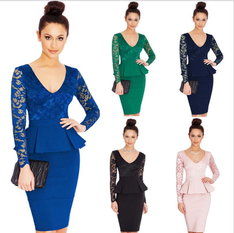 long sleeve peplum dress