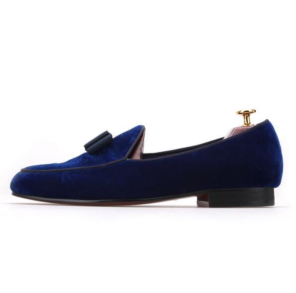 royal blue velvet loafers mens