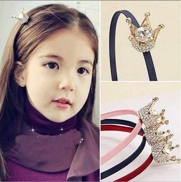 Hot Sale Girl Hair Fashion Band Alloy Crown With Rhinestone