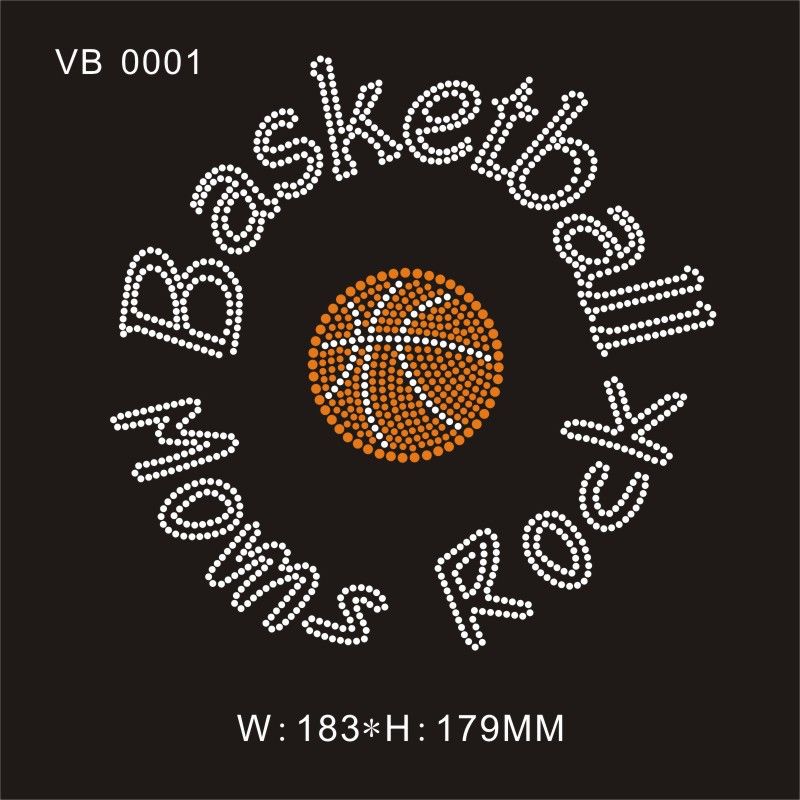 2020 Basketball Moms Rock Orange Clear Crystal Sport Custom