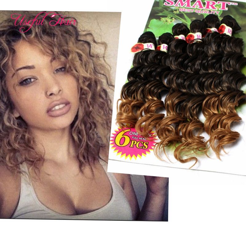 Hot Sell Deep Wave Bundles Brazilian Kinky Curly Hair Weaves Marley Sew In Hair Extensions Blonde Extensions Burgundy Color Weave Bundles Bulk