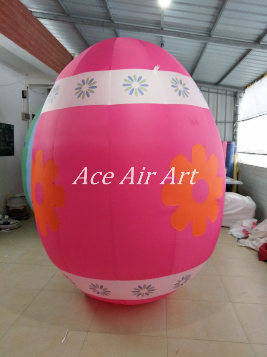 Discount 2.2m H Giant Inflatable Easter Eggs Decorations With Sun
