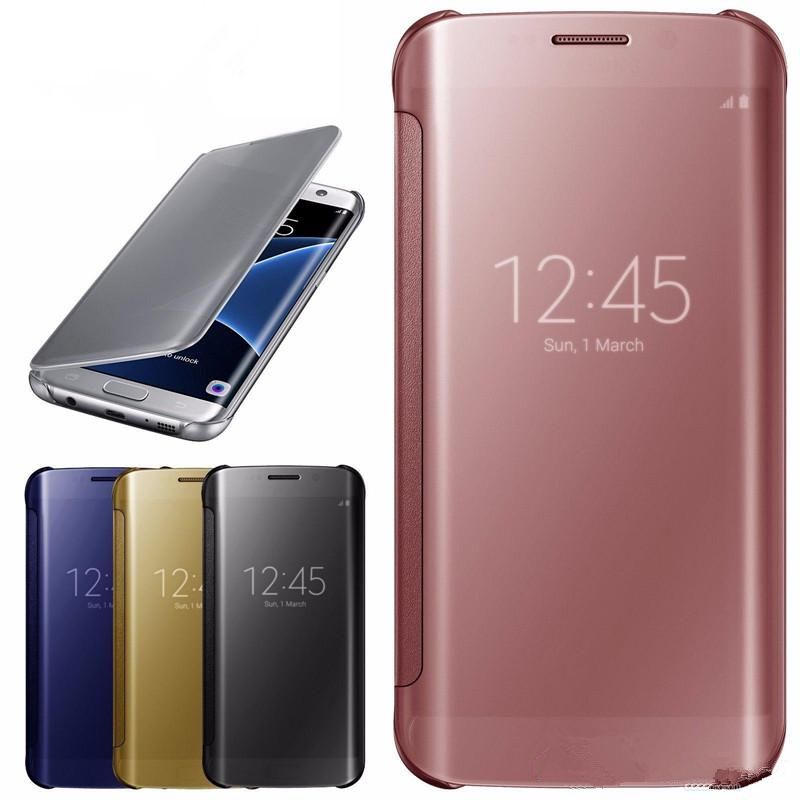 Flip Clear View Mirror Case For Samsung Galaxy S8 S8 Plus S7 Edge