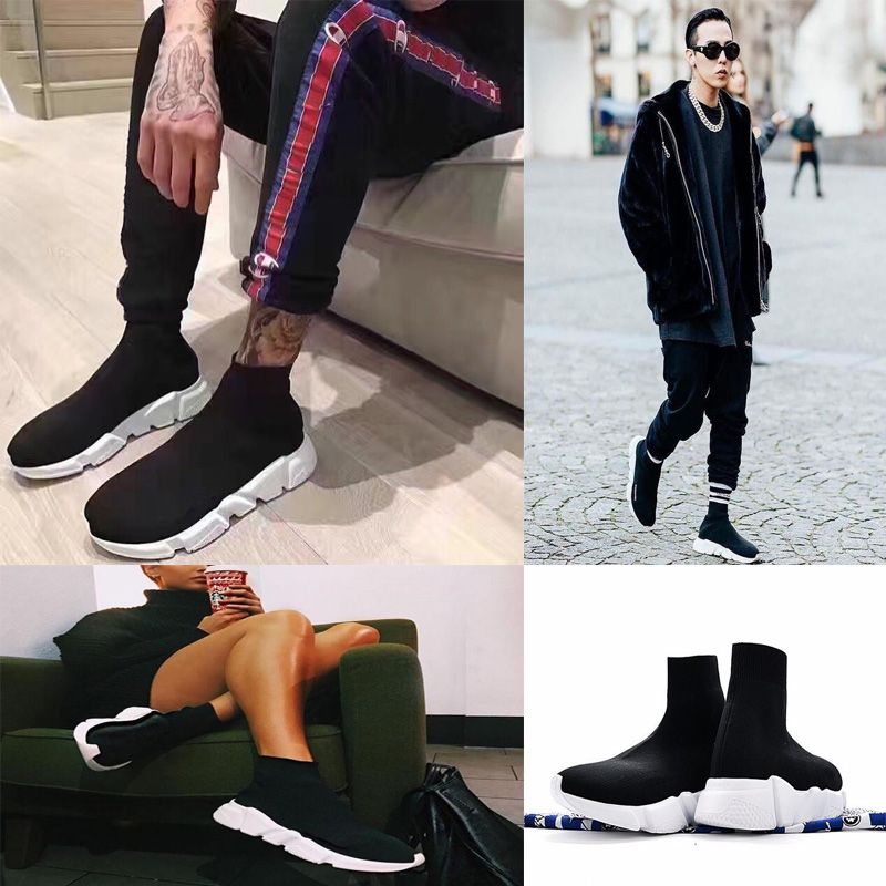 balenciaga speed trainer black on feet