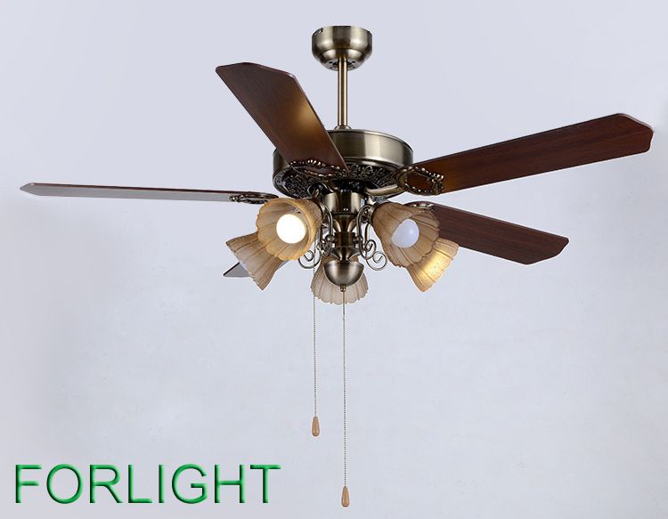 2019 Retro European American Style Led Ceiling Fans Lights 52 Inches 132 Cm 5 Wooden Blades Mute Energy Saving Led Ceiling Fan Lighting From Forlight